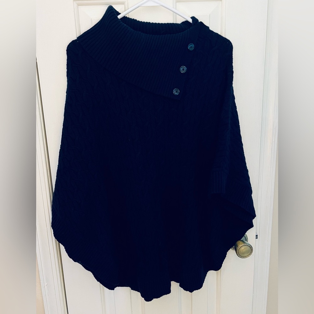 Talbots Buttoned Poncho Sweater
